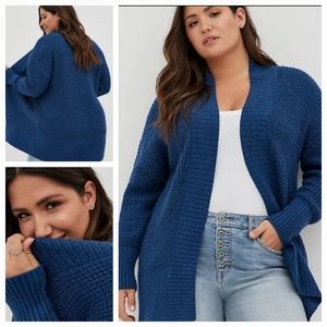 NWOT Torrid Chunky Cocoon Navy Cardigan Size 0X 12 Lrg